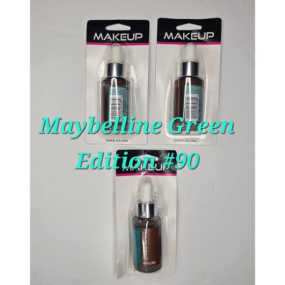 MAYBELLINE Green Edition #90 Super Drop Tinted Oil Makeup Foundation Bundle of 3 - Picture 1 of 5